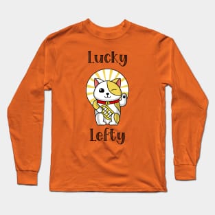 Lucky Lefty Japanese Fortune Cat Long Sleeve T-Shirt
